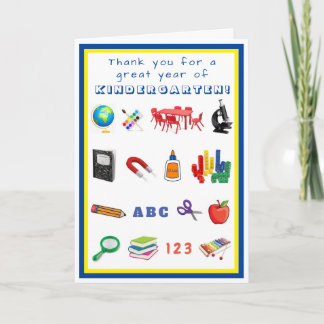 Thank You card for Kindergarten Teacher