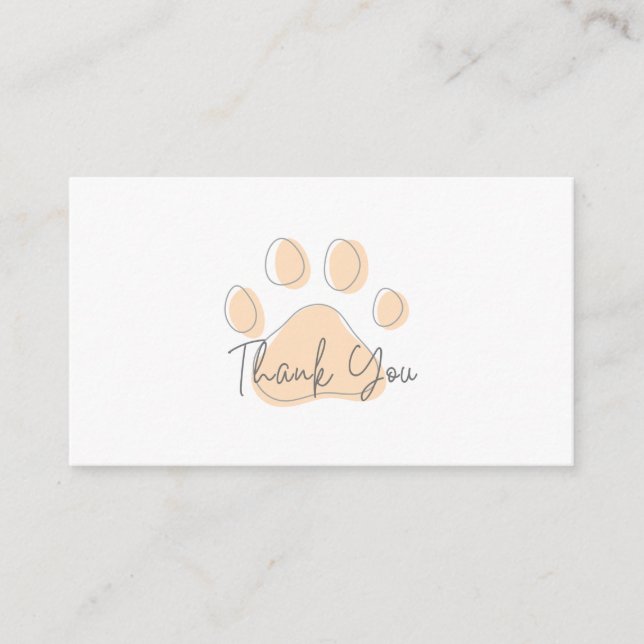 Thank You Card for Pet Business, Dog Sitting, (Front)