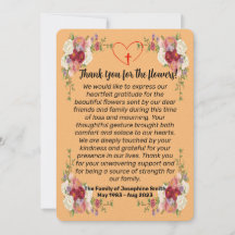 Thank You Card For Sending Flowers After Death 