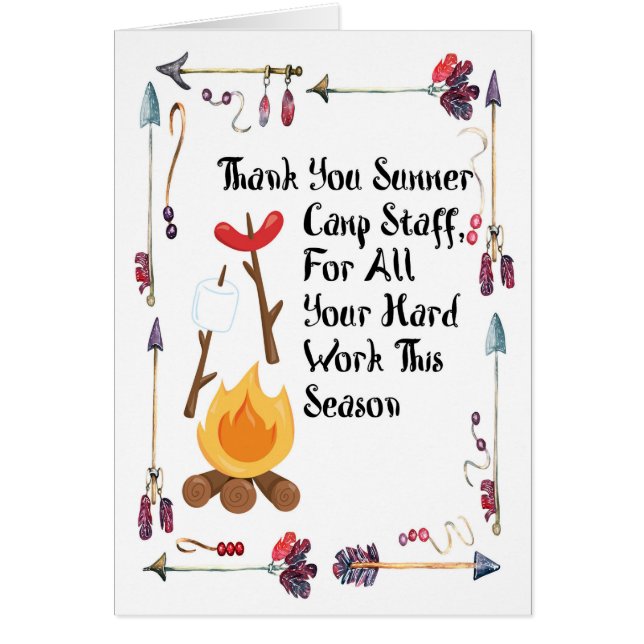 Thank You Card for Summer Camp Staff (Front)