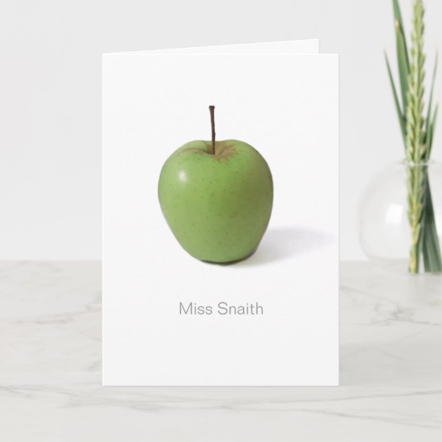 Thank You Card For Teacher - Green Apple (Front)