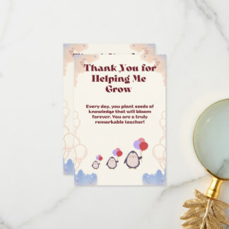 Thank you card for teachers.