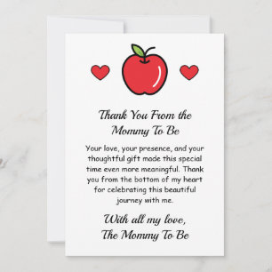 Thank You Card from Mummy To Be – Baby Shower 
