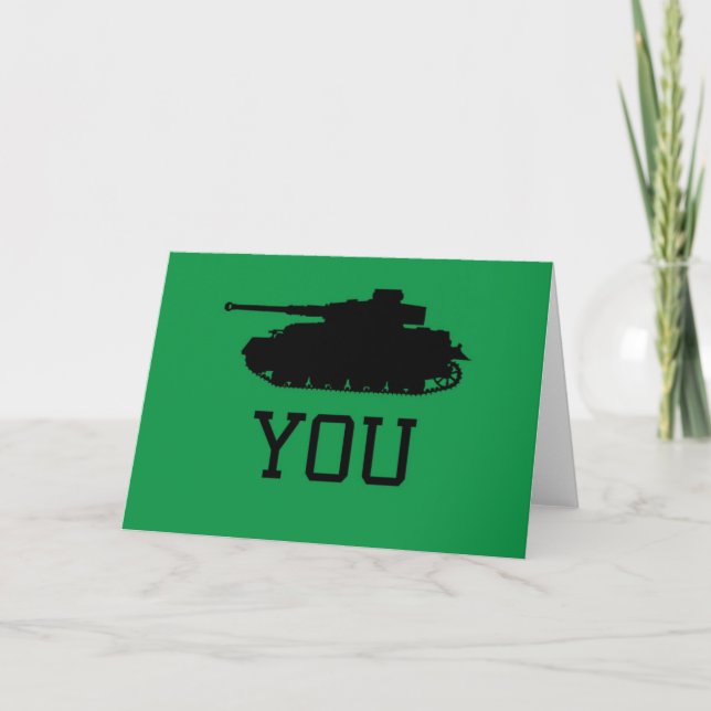 Thank You Card - Funny Tank Design (Front)