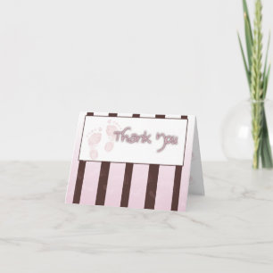 Thank you card - girl baby shower