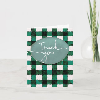 Thank You Card- Green and White Card