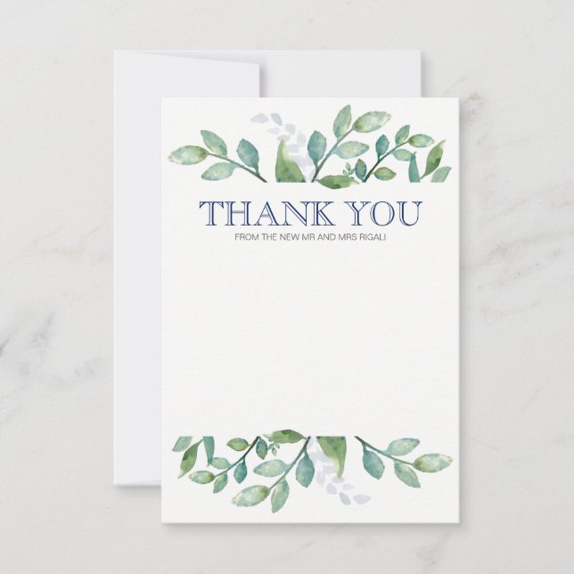 Thank You Card Greenery Suite (Front)