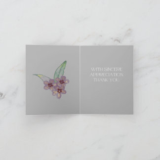 Thank You Card- Grey Flowers Card
