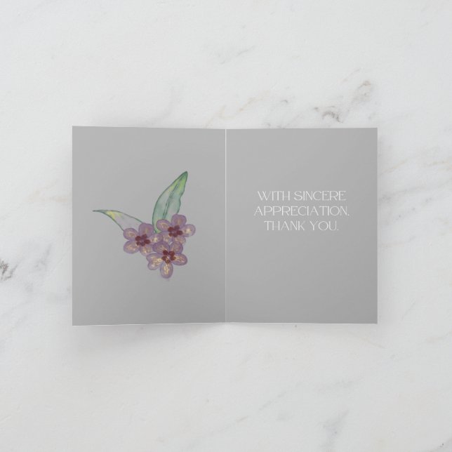 Thank You Card- Grey Flowers Card (Inside)