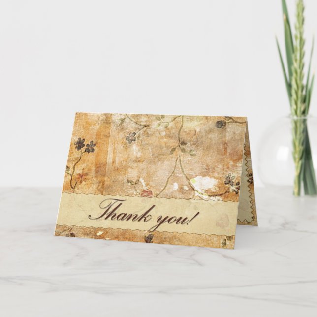 Thank you card in cream and brown (Front)