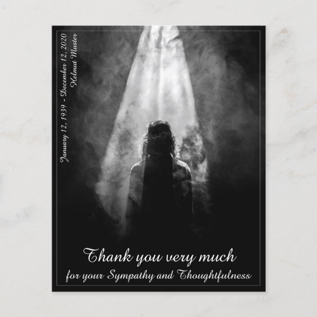 Thank You Card Into the light - goodbye my dear (Front)
