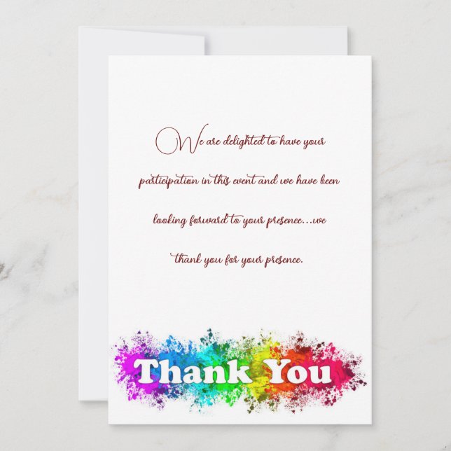 thank you card. invitation (Front)