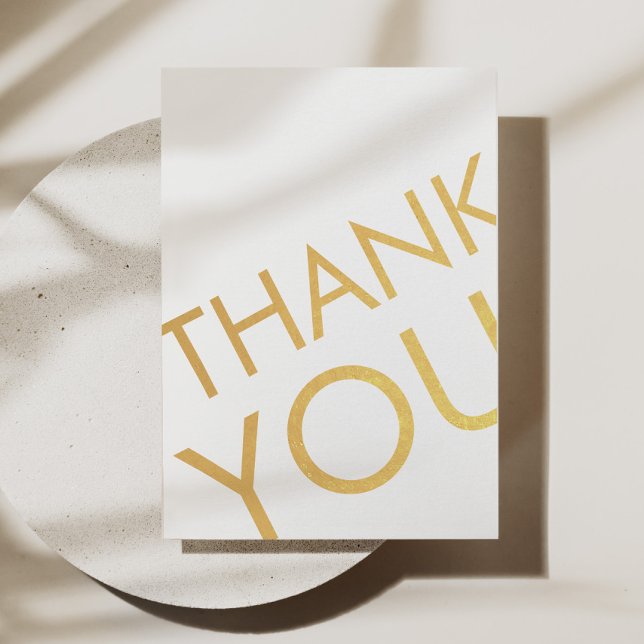 Thank You Card Modern Minimalist Foil Metallic (Minimalist Thank You Card Foil Metallic)