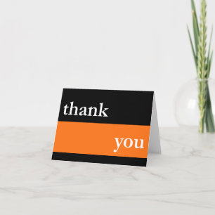 Thank You Card / Notecard (Orange Thick Stripe)