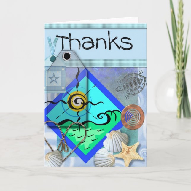 thank you card, ocean theme card (Front)