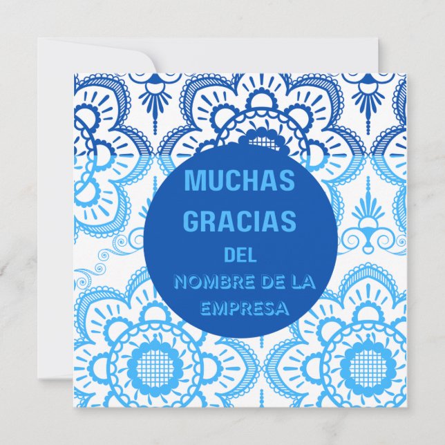 "Thank you" card(or invitation)"muchas gracias"- Invitation (Front)