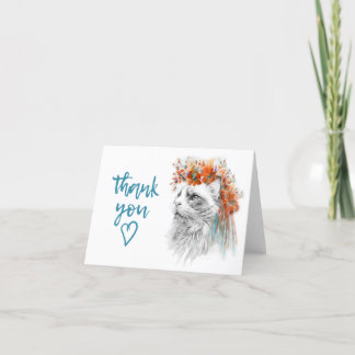 Thank You Card Persian Cat