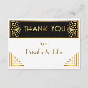 Thank You Card,Photo Back,Great Gatsby,white black Card