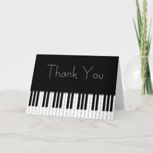 Thank You Card - Piano Keys black white