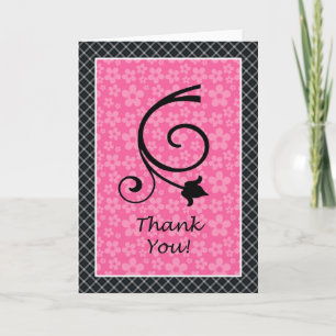 Thank You Card Pink and Black