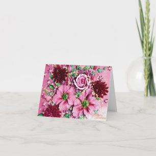 Thank you card "pink Floral Whimsy"