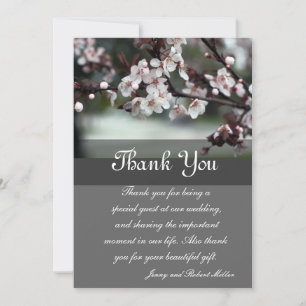 thank you card plum flowers