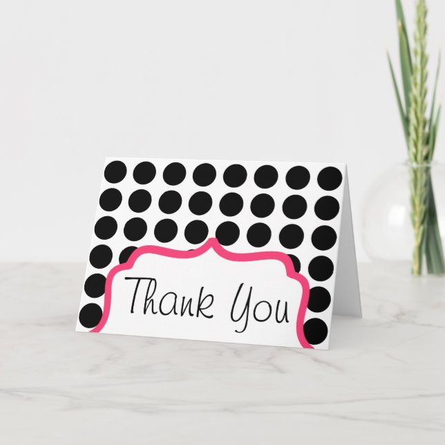 Thank You Card - Polka Dot And Pink (Front)