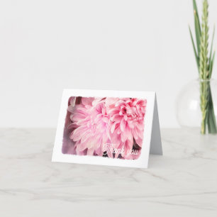 Thank You Card  Pretty Pale Pink Flower 