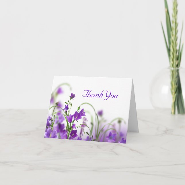 Thank You Card--Purple Flowers Horizontal (Front)