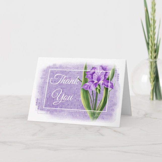 Thank You Card - Purple Iris d2 (Front)