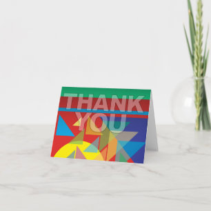 Thank You Card Reto Abstract Geometric