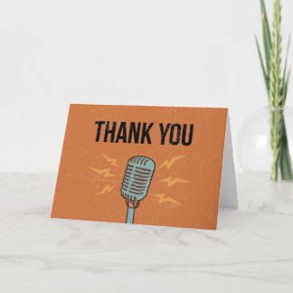 Thank You Card - Retro Microphone Design