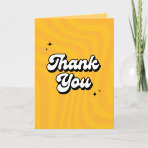 Thank You Card, Retro Yellow Appreciation Card