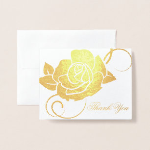 Thank You Card-Rose Foil Card