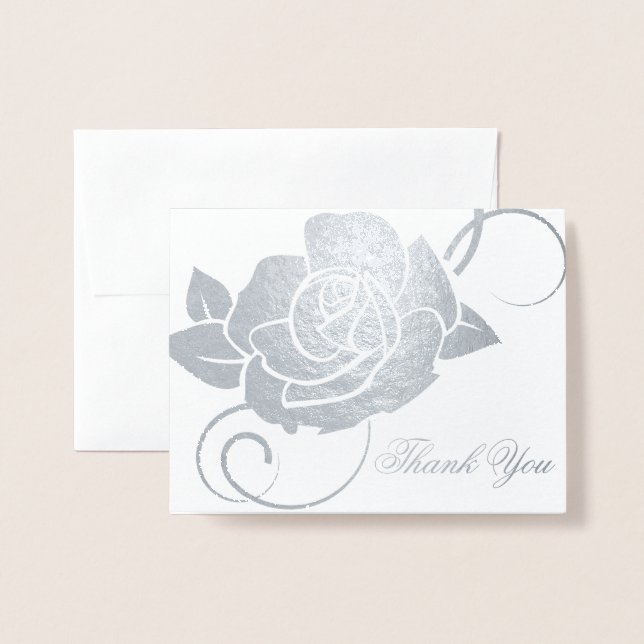 Thank You Card-Rose Foil Card (Front With Envelope)