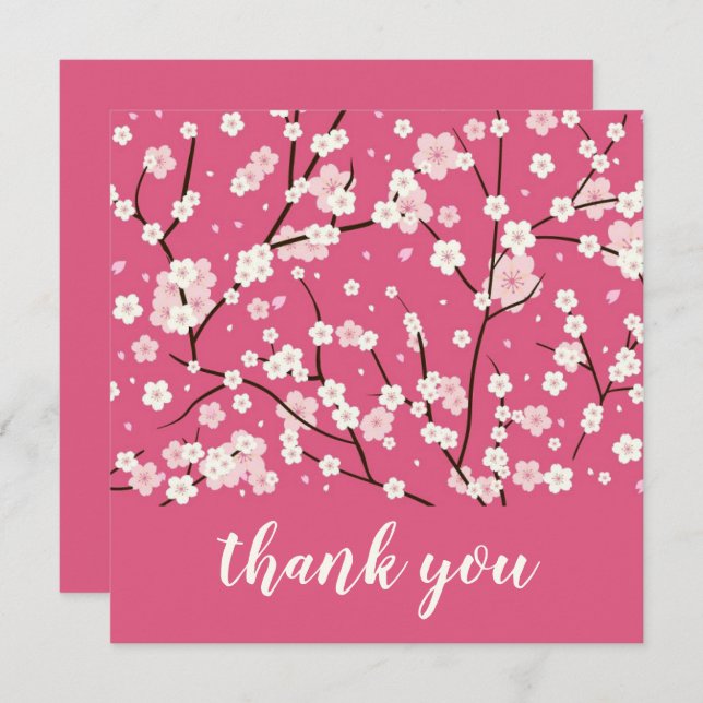 THANK YOU CARD  : SAKURA CHERRY BLOSSOMS (Front/Back)