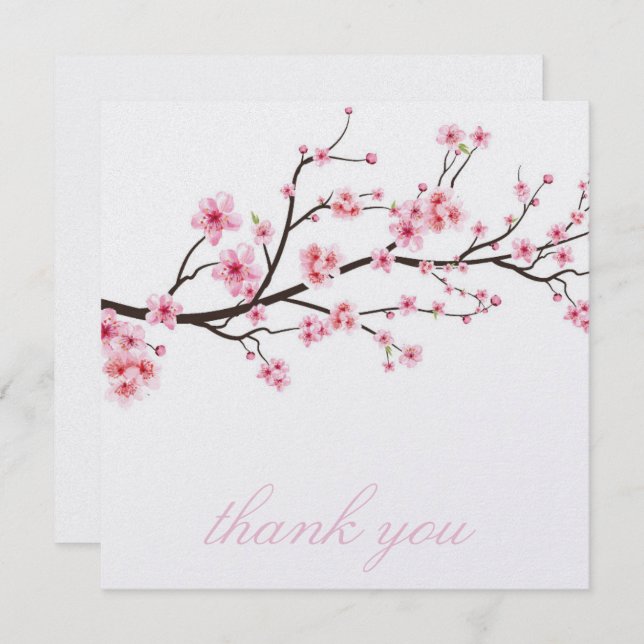 THANK YOU CARD  : SAKURA CHERRY BLOSSOMS (Front/Back)