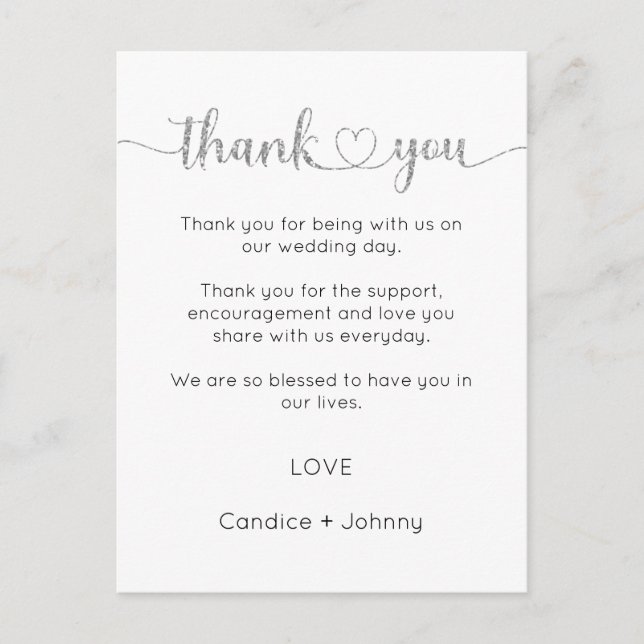 Thank You Card, Script Thank You Card (Front)