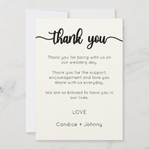 Thank You Card, Script Thank You Card