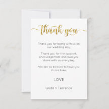 Thank You Card, Script Thank You Card
