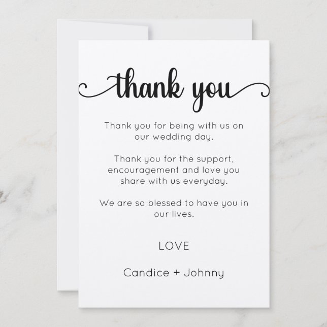 Thank You Card, Script Thank You Card (Front)