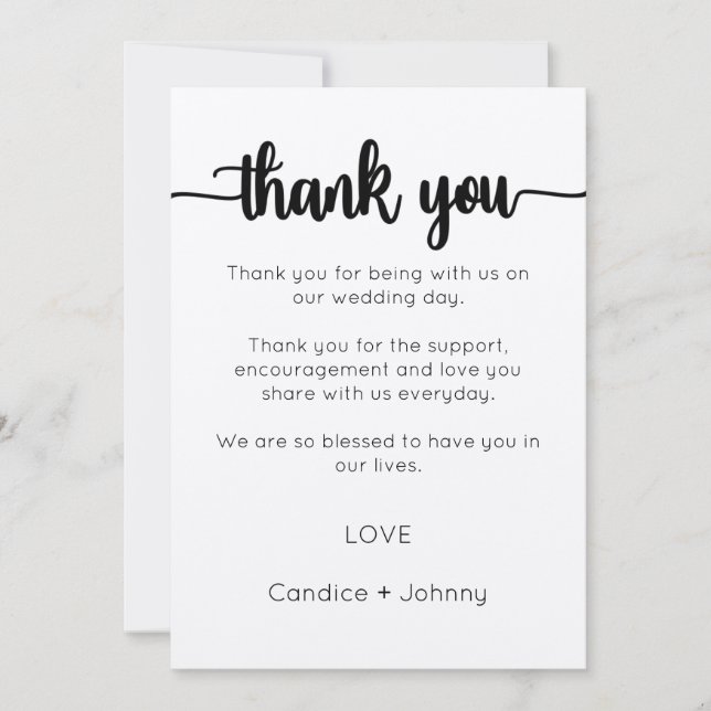 Thank You Card, Script Thank You Card (Front)