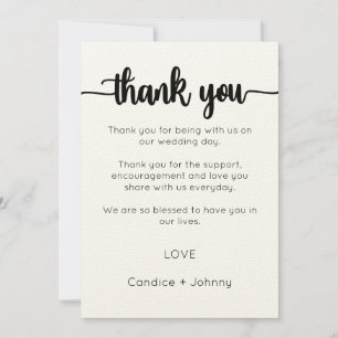 Thank You Card, Script Thank You Card
