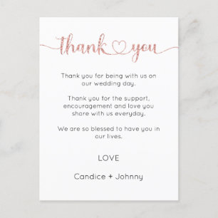 Thank You Card, Script Thank You Card