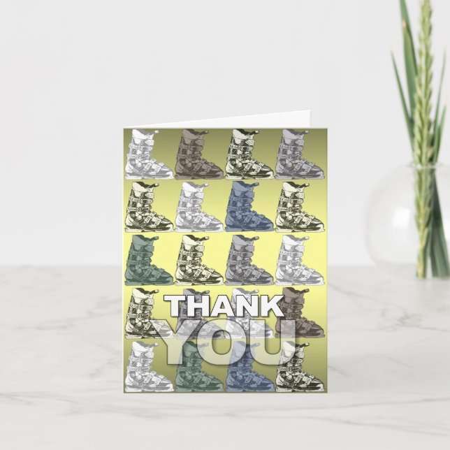 Thank You Card Ski Boot Pattern (Front)