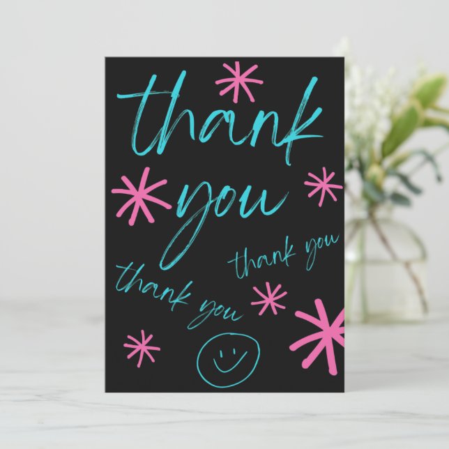 THANK YOU CARD SMILEY FACE (Standing Front)
