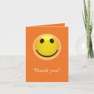 Thank you card - smiling on orange