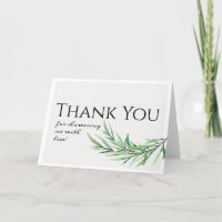 Thank You Card | sprig of greenery