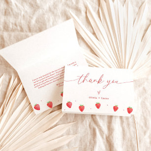Thank You Card Strawberry Baby Shower Thank You
