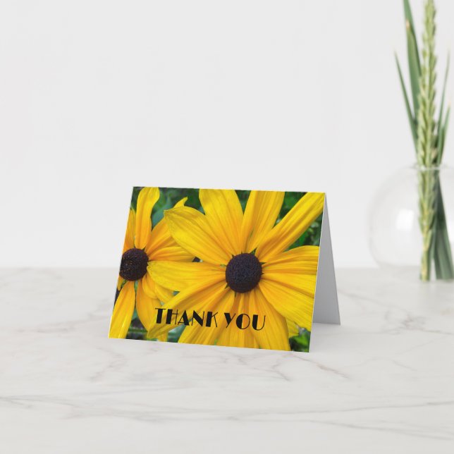 Thank You Card Sunny Yellow Flower Petals  (Front)
